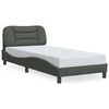 vidaXL Giroletto con LED senza Materasso Hvar Grigio Scuro 90x190cm Tessuto