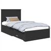 vidaXL Struttura del letto con cassetto Nero e Argento 90 x 200 cm