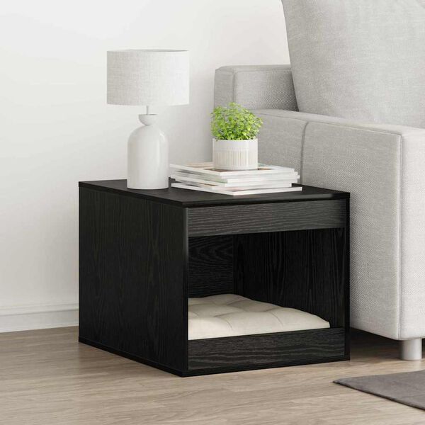 vidaXL Rifugio per lettiera per gatti Rovere Nero 47 x 59 x 42 cm