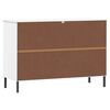 vidaXL Credenza Gambe Metallo Bianco 113x40x77 cm Legno Massello OSLO