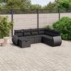 vidaXL Set Divani da Giardino con Cuscini 7pz Nero Polyrattan