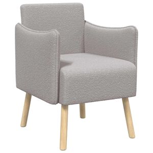 vidaXL Sedia d'accento Grigio Chiaro Boucl&eacute;