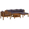 vidaXL Set Divani da Giardino 6 pz con Cuscini in Massello di Acacia