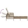 vidaXL Lettino prendisole con cuscino Beige 157 x 55 x 92cm polyrattan