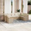 vidaXL Set Divano da Giardino 9 pz con Cuscini Beige in Polyrattan