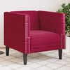 vidaXL Poltrona Chesterfield Rosso Vino in Velluto