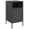 vidaXL Comodino Nero 36x39x68 cm in Acciaio