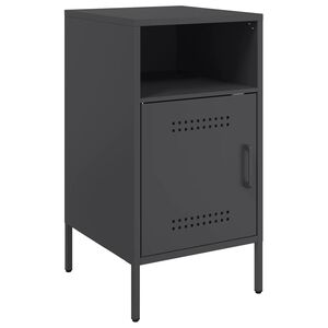 vidaXL Comodino Nero 36x39x68 cm in Acciaio