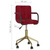 vidaXL Sedie da Pranzo Girevoli 4 pz Rosso Vino in Velluto