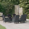 vidaXL Set da Pranzo da Giardino 7 pz Grigio Scuro in Polyrattan