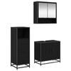 vidaXL Set di mobili per il bagno 3 pz Rovere Nero 65 x 33 x 60 cm