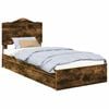vidaXL Letto con Contenitore con cassetto Rovere fum&eacute; 90 x 200 cm