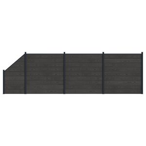 vidaXL Pannello di Recinzione 4 pcs WPC e Alluminio Nero