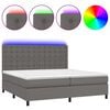 vidaXL Giroletto Molle con Materasso e LED Grigio 200x200cm Similpelle