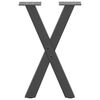 vidaXL Gambe per Tavolino da Caff&egrave; a Forma di X 2 pz Antracite 38x(42-43) cm Acciaio