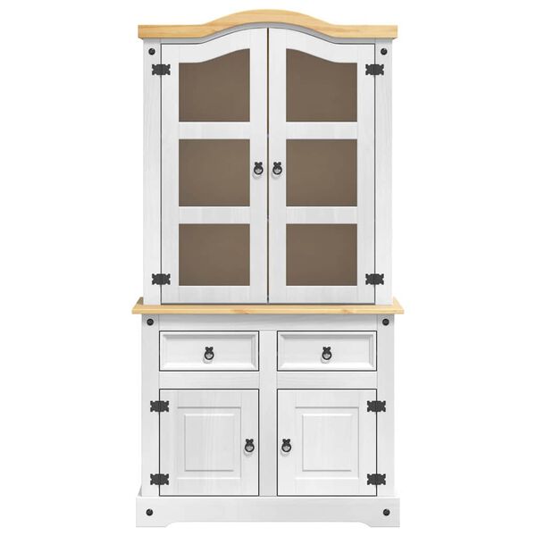 vidaXL Credenza con cassetto Bianco 100 x 48,5 x 179 cm Pino massello