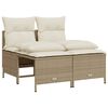 vidaXL Set Divano da Giardino 5 pz con Cuscini Beige in Polyrattan