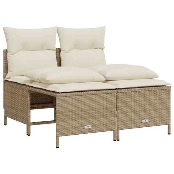 vidaXL Set Divano da Giardino 5 pz con Cuscini Beige in Polyrattan