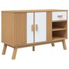 vidaXL Credenza OLDEN Bianca e Marrone 114x43x73,5 cm Massello di Pino