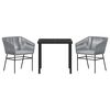 vidaXL Set da Pranzo per Giardino con cuscino 3 pcs Grigio