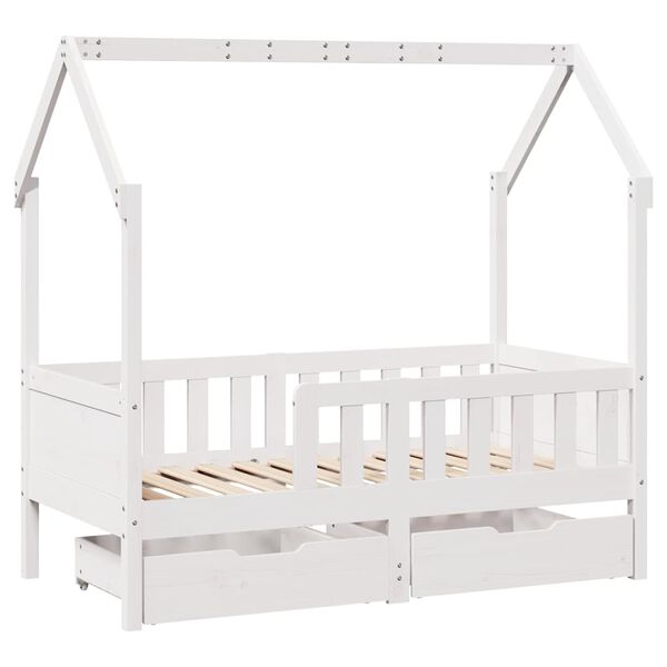 vidaXL Giroletto per Bambini con Cassetti 80x170cm Legno Massello Pino