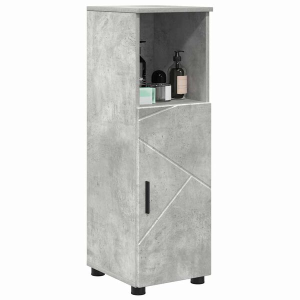 vidaXL Mobile da Bagno con porta Grigio cemento 30 x 35 x 95 cm