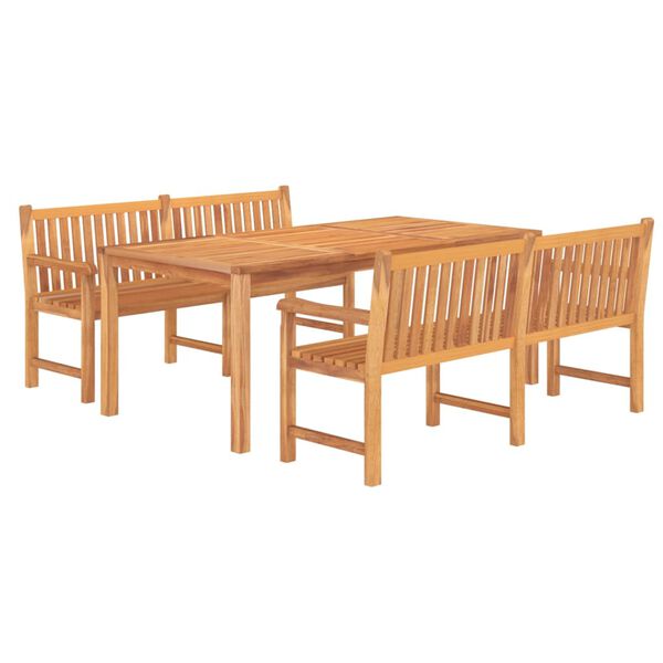 vidaXL Set da Pranzo per Giardino 3 pz in Legno Massello di Teak