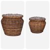 vidaXL Cesto per Piante con archiviazione 2 pcs Marrone Rattan Lacak