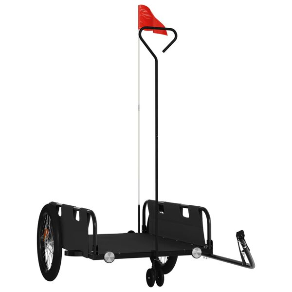 vidaXL Rimorchio da Bici Nero Oxford e Ferro