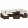 vidaXL Set Divano da Giardino 9 pz Marrone e Crema polyrattan