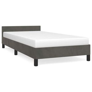 vidaXL Giroletto senza Materasso Grigio Scuro 100x200 cm Velluto