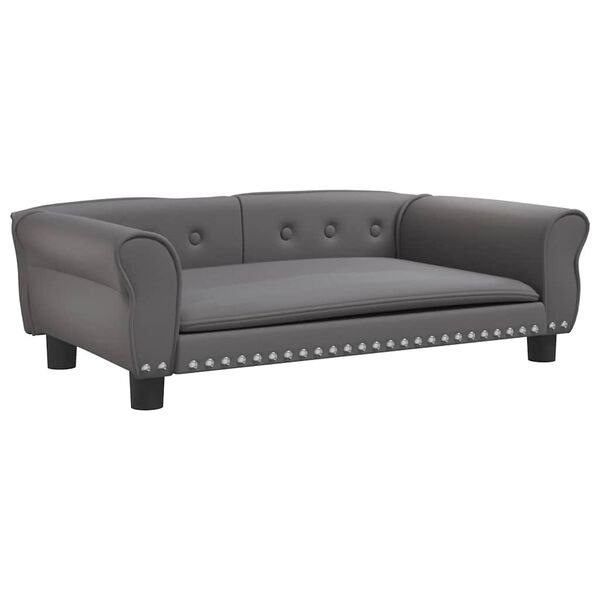 vidaXL Lettino per Cani Grigio 95x55x30 cm in Similpelle