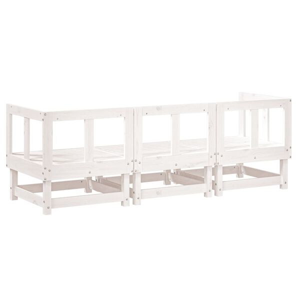 vidaXL Set Salotto da Giardino 3 pz Bianco in Legno Massello di Pino