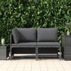 vidaXL Set Divani da Giardino 2 pz con Cuscini in Polyrattan Grigio