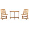 vidaXL Set da Pranzo da Giardino Pieghevole 3 pz in Massello di Acacia