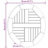 vidaXL Piano Tavolo in Legno Massello di Teak Rotondo 2,5 cm 70 cm