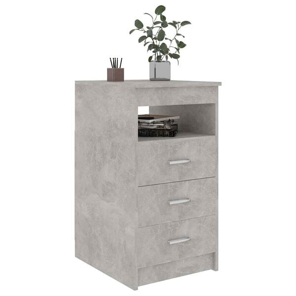 vidaXL Cassettiera Grigio Cemento 40x50x76 cm in Legno Multistrato