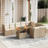vidaXL Set Divano da Giardino 10 pz con Cuscini Beige in Polyrattan