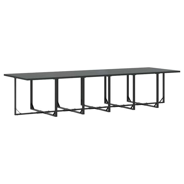 vidaXL Set da Pranzo per Giardino 13 pcs Nero Acciaio