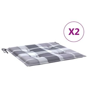 vidaXL Cuscini per Sedia 2 pz a Quadri Grigi 40x40x4cm Tessuto Oxford