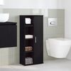 vidaXL Mobile da Bagno con Portarotolo Nero 39x22x90 cm