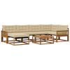 vidaXL Set di divani da esterno con cuscino 7 pcs Naturale e Beige