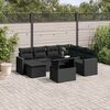 vidaXL Set Divani da Giardino con Cuscini 8 pz Nero in Polyrattan