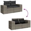vidaXL Set Divano da Giardino con cuscino 14 pcs Grigio polyrattan