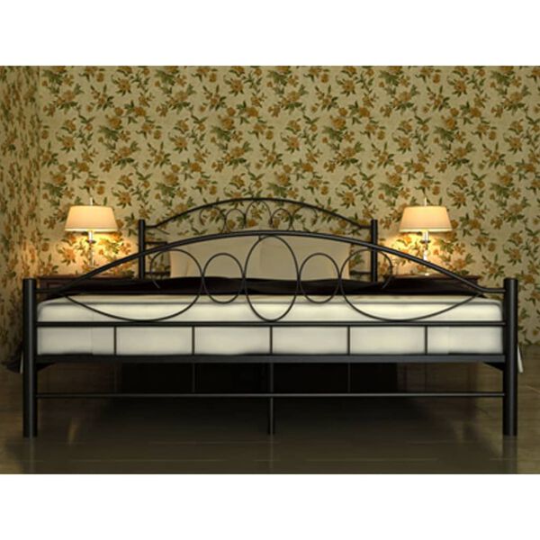 vidaXL Letto con Materasso Nero in Metallo 180x200 cm