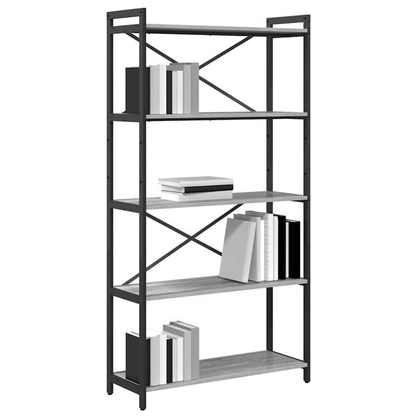 vidaXL Libreria Grigio sonoma 80 x 30 x 155 cm Legno multistrato