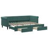 vidaXL Divano Letto Estraibile Cassetti Verde Scuro 80x200cm Velluto