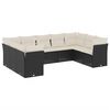vidaXL Set Divani da Giardino 9 pz con Cuscini Nero in Polyrattan