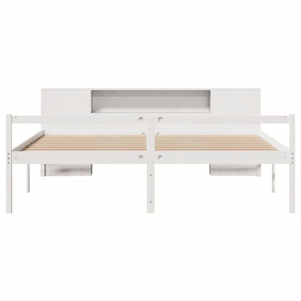 vidaXL Giroletto con Libreria senza Materasso 180x200 cm in Legno Pino