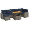 vidaXL Set Divani Giardino 8 pz con Cuscini Marrone Polyrattan Acacia